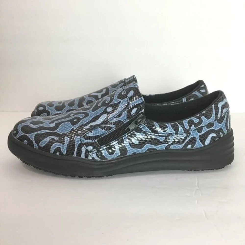 Spring Step Professional Size 9 Ispie Winwood Black Blue‎ Snake Print Shoes